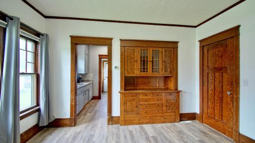 Built-in hutch in dining room. The craftsmanship is unparalleled and has been maintained with meticulous care.