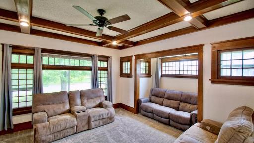 New carpet in living room in 2026. Look at that adorable reading nook!