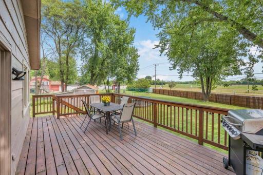 Large deck off the dining room ovelooking the expansive backyard!