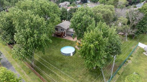 Ariel view of the backyard