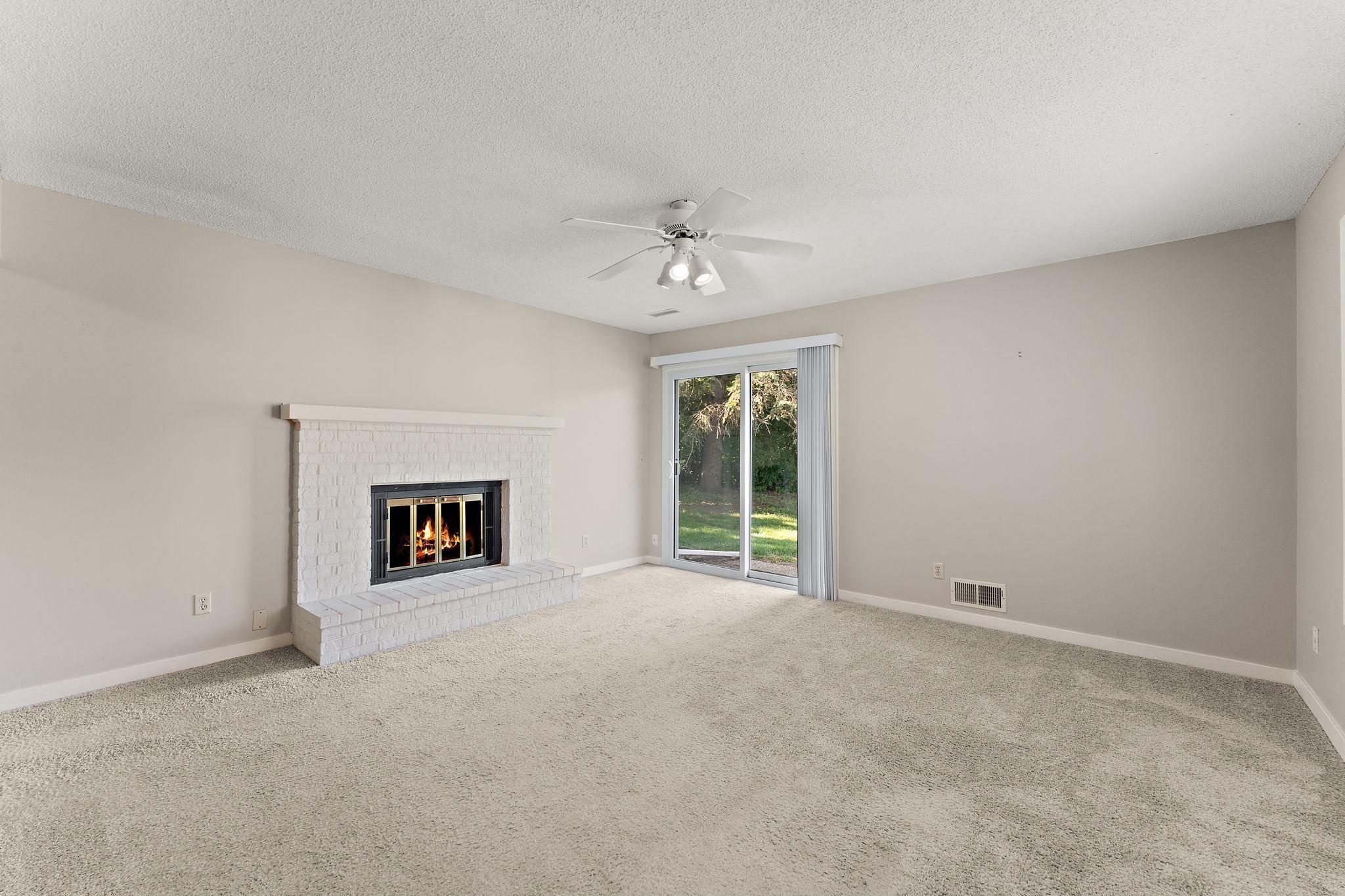 Living Room with sliding doors to yard