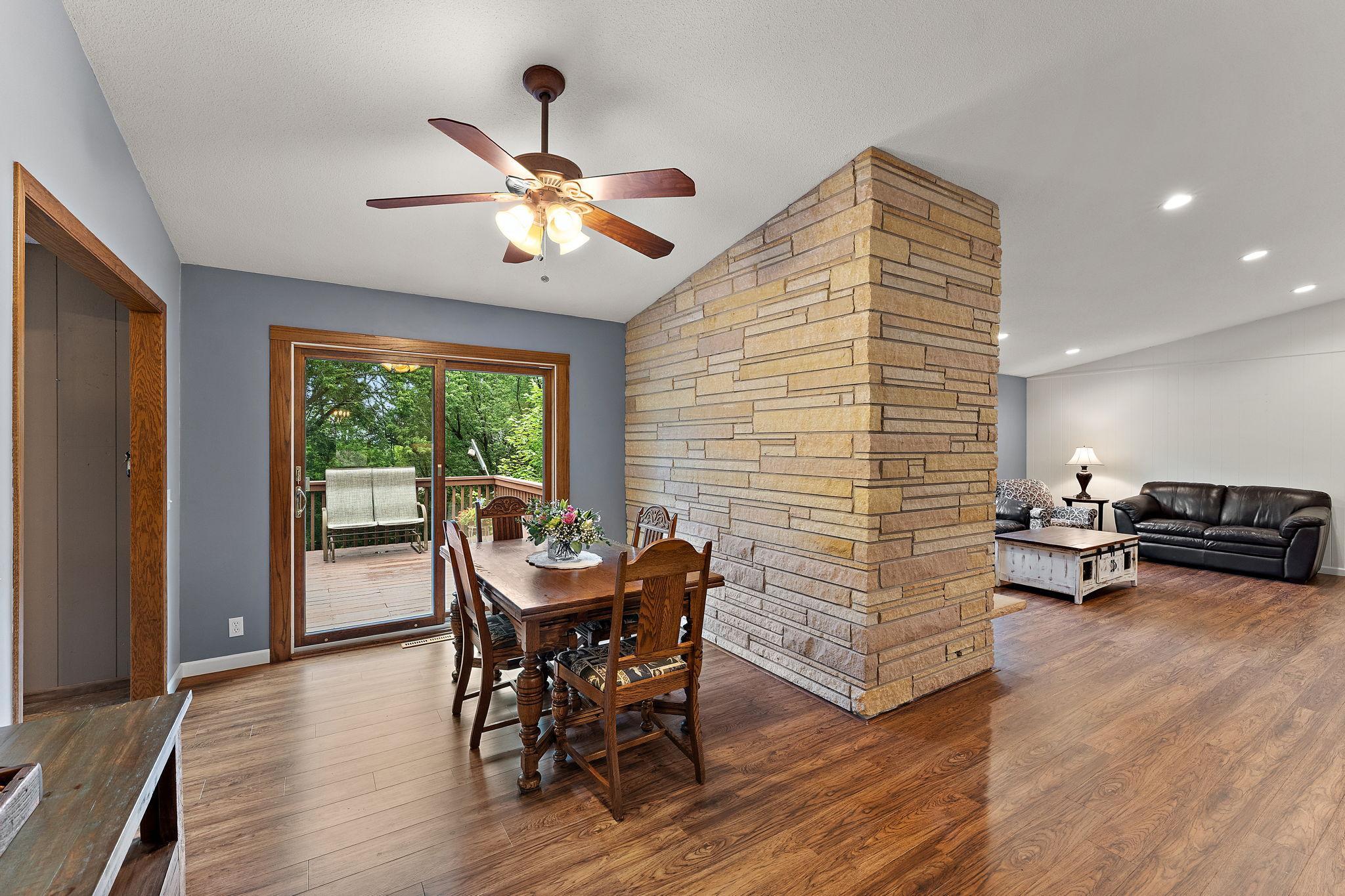 Formal Dining with sliding doors to large deck
