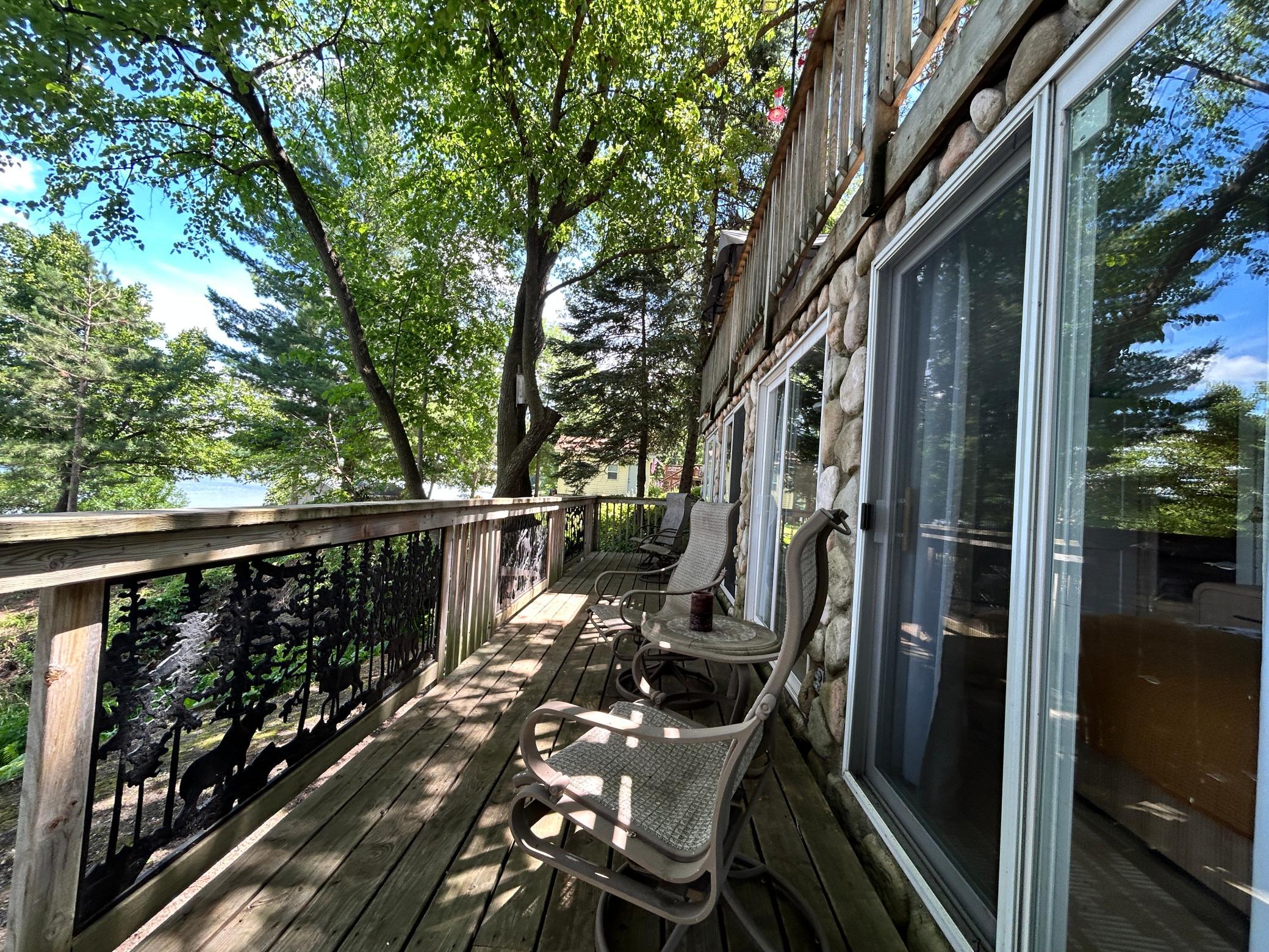 The lower level deck overlooking the lake.