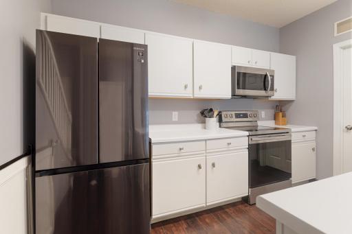 Stainless appliances throughout the kitchen are create a very clean feeling space