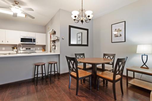Sizeable dining space thats out of the way enough to keep a good flow to the main level