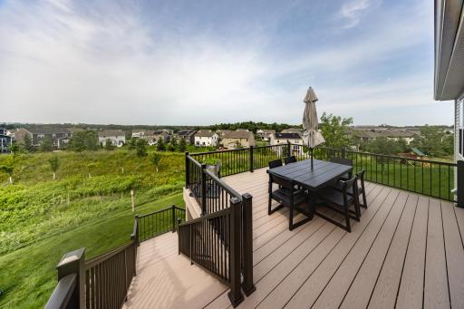 Stairs leading down from the deck to more wonderful outdoor spaces