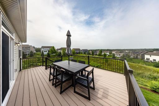 Maintenance-free deck, where panoramic 180-degree views stretch for miles and create an extraordinary backdrop for morning coffee or evening entertaining