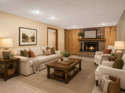 Lower Level Family room- virtually staged for illustrative purposes