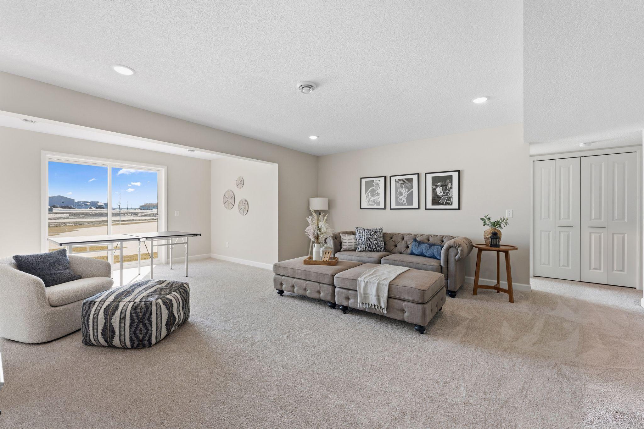 Lower level rec room for additional space