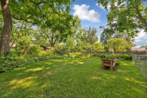 Fenced in backyard