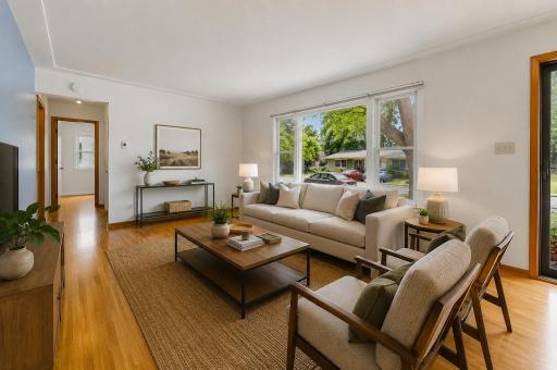 virtually staged living room