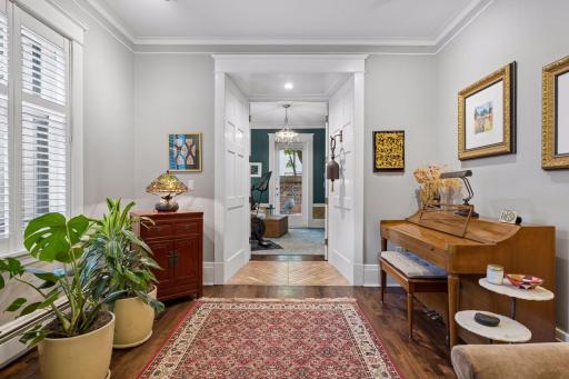 So many flexible spaces, view from den towards back of condo