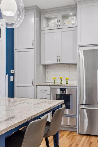 Gaggenau wall oven and warming over, Fisher & Paykel fridge