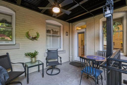 Back porch off kitchen is a great spot to bbq or dine al fresco