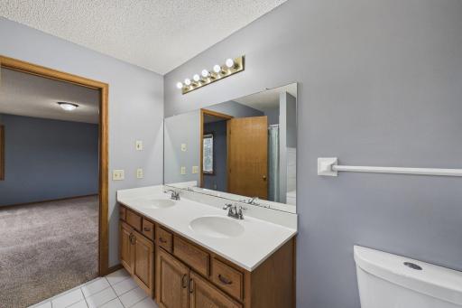 Primary bathroom with double sinks