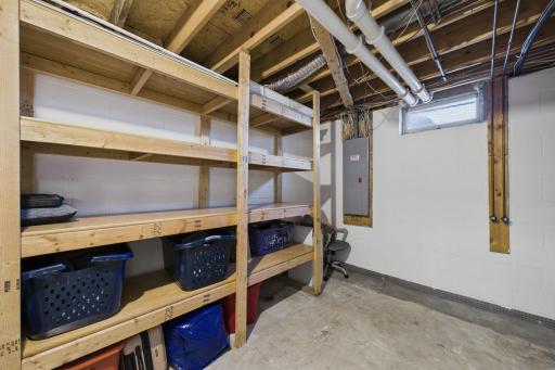 Basement storage and utility room
