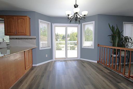 Informal dining room showing painted deck