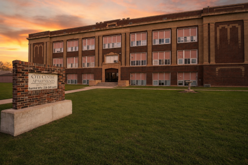 109 E Luverne St is a 32-unit condo complex offering a great investment opportunity in a historic school building that has been renovated into a multi-family residential space