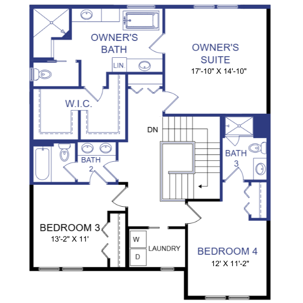 Upper level floor plan