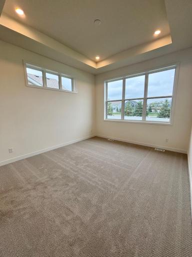 Main level main bedroom with box vault and enlarged windows