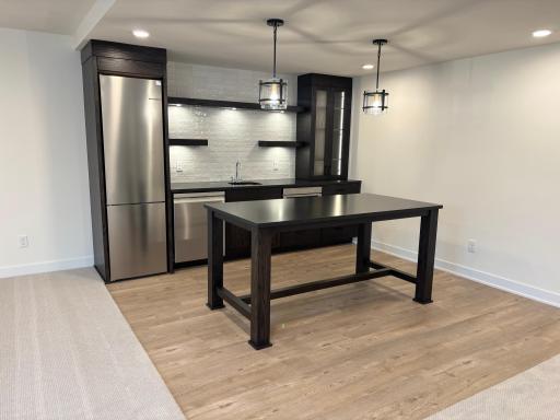 Gorgeous lower level bar with Bosch appliances