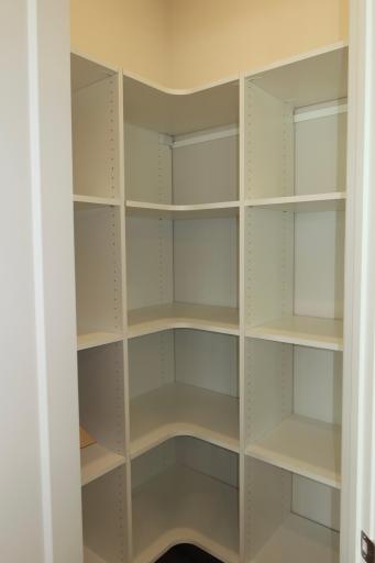 Pantry with built-in shelving system