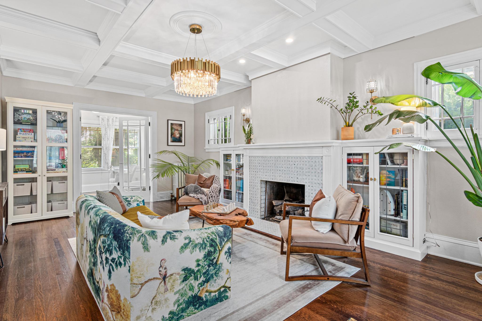 Living room with gas fireplace