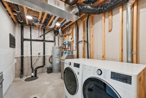 Front load washer/dryer, water softner and filtration system.