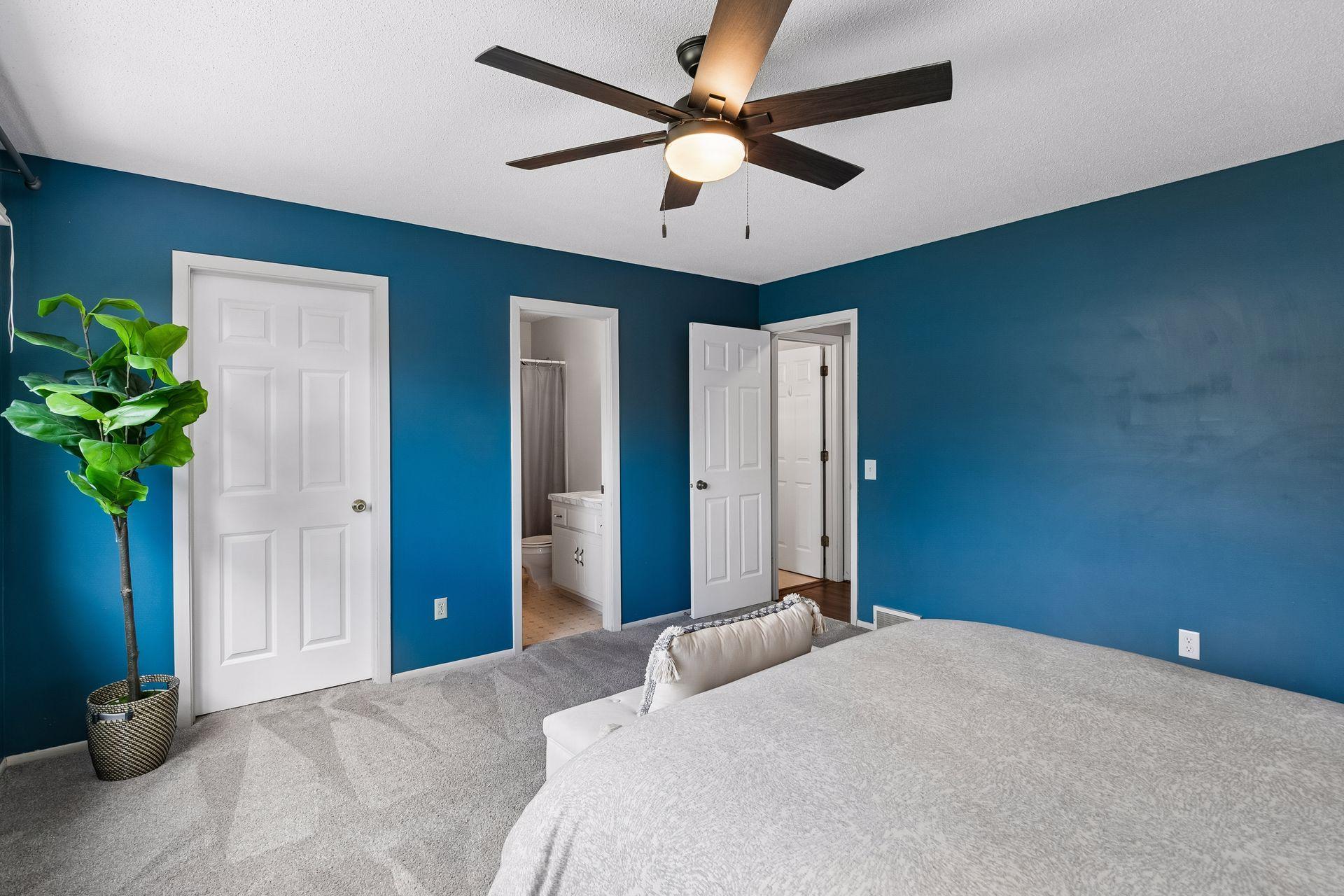 Private 3/4 bath and walk-in closet!