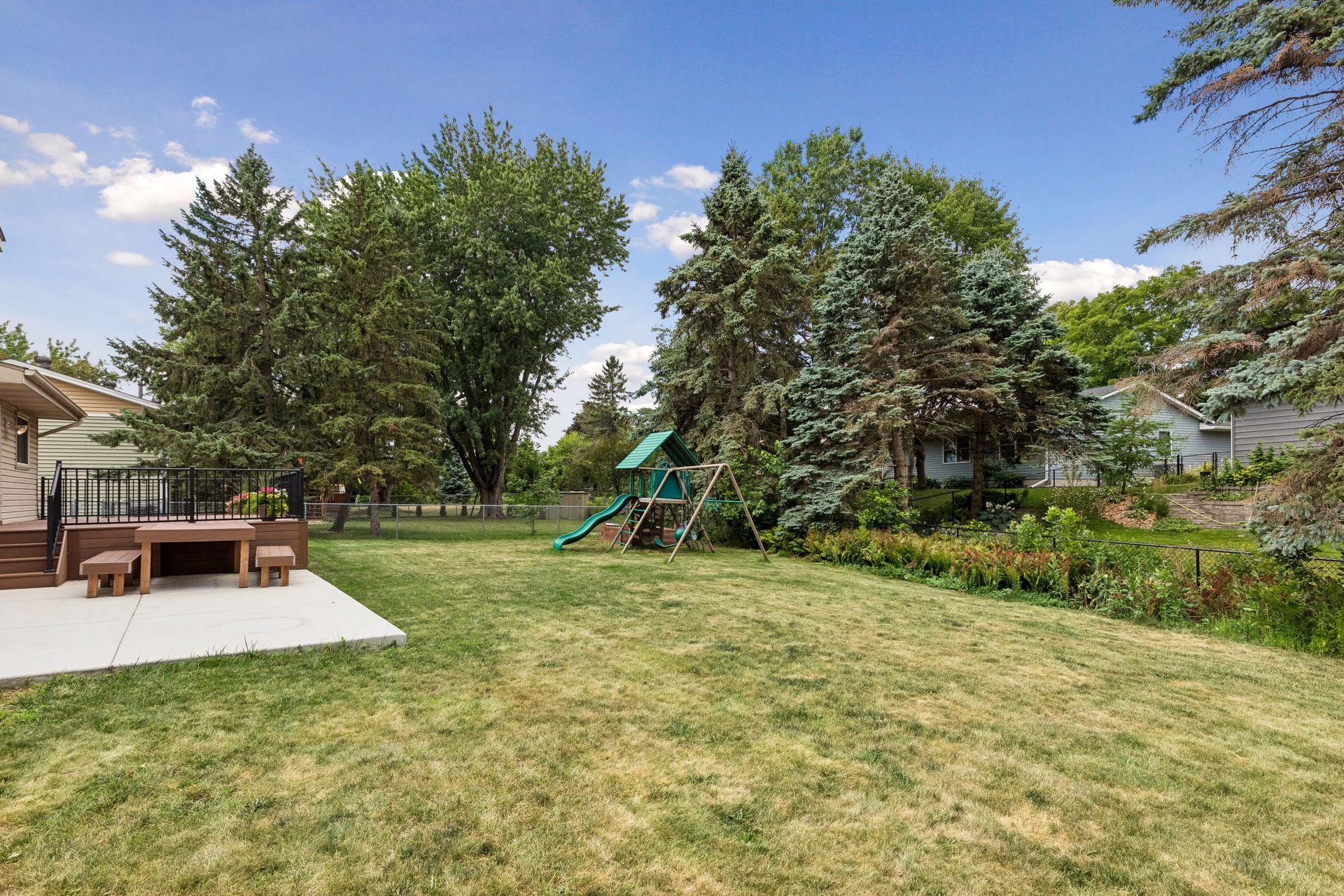 Flat yard is great for play and entertaining!