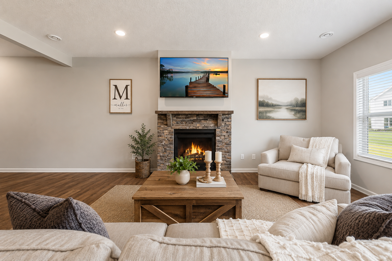 Gas Fireplace in Living Room