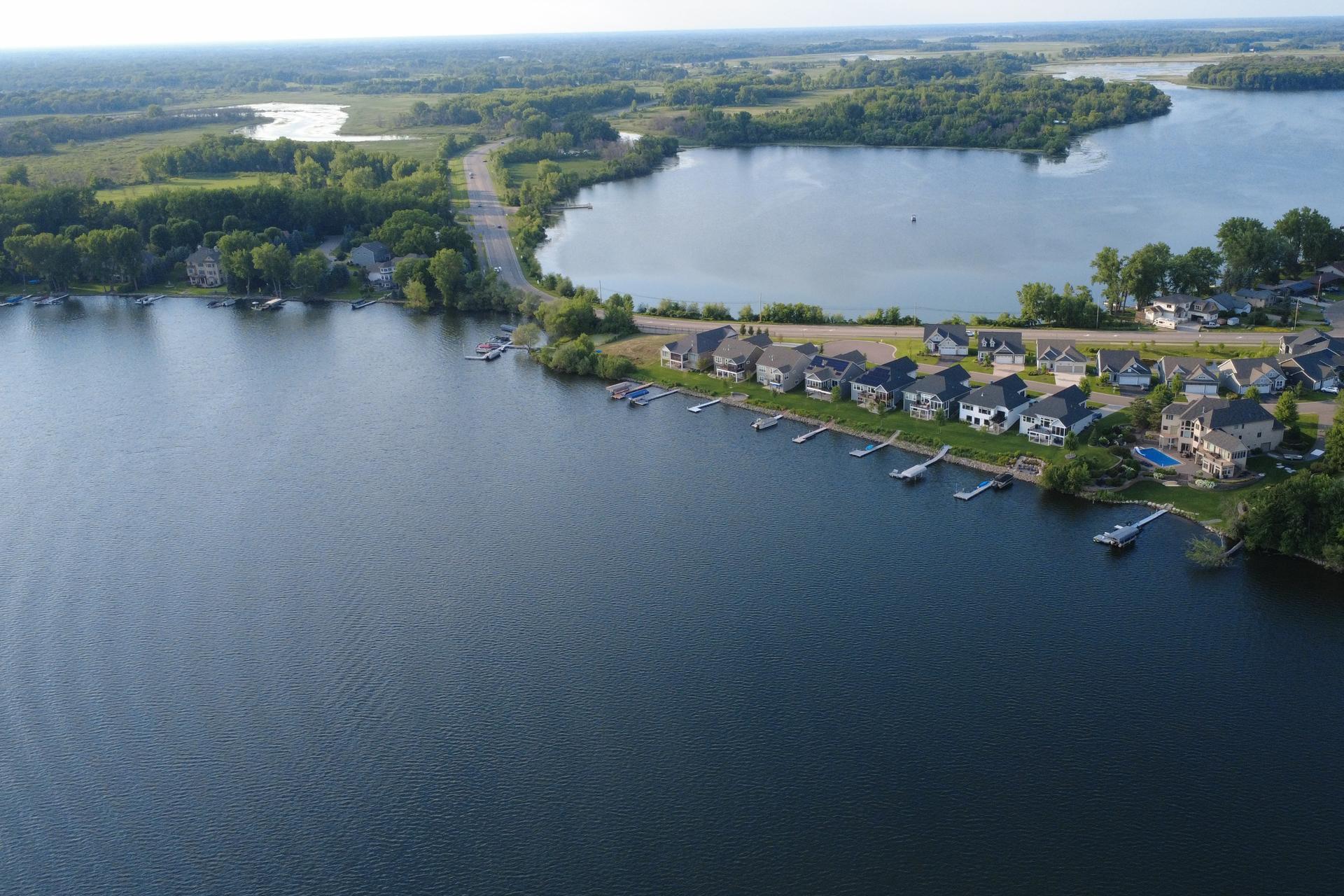 Aerial view of Bayview Villas on Centerville Lake, home to the last remaining lot in the community.