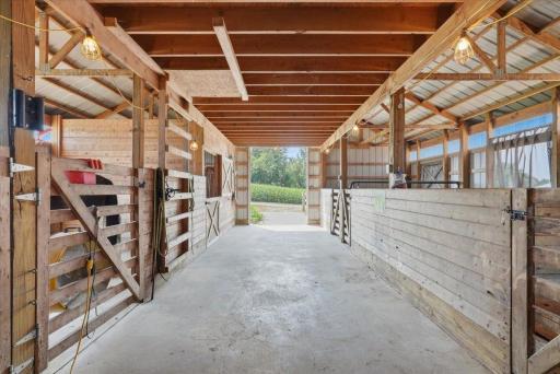 Hay loft above for easy storage and access