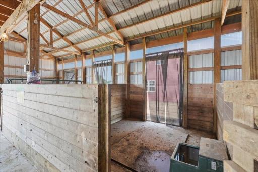 Autowaterer in stall with runs to pastures