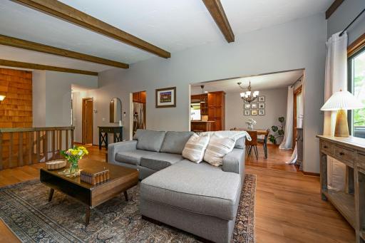 Beamed ceiling is just one of the features that bring charm to this home.