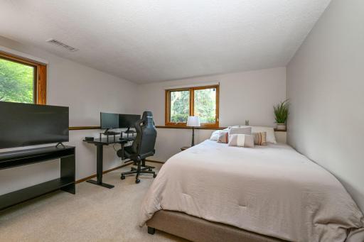 Bedroom 4 on lower level works well for home office or guest room.