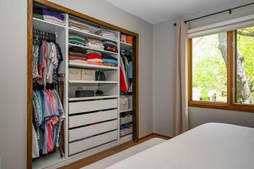 Custom closet organizer makes the most of the space.