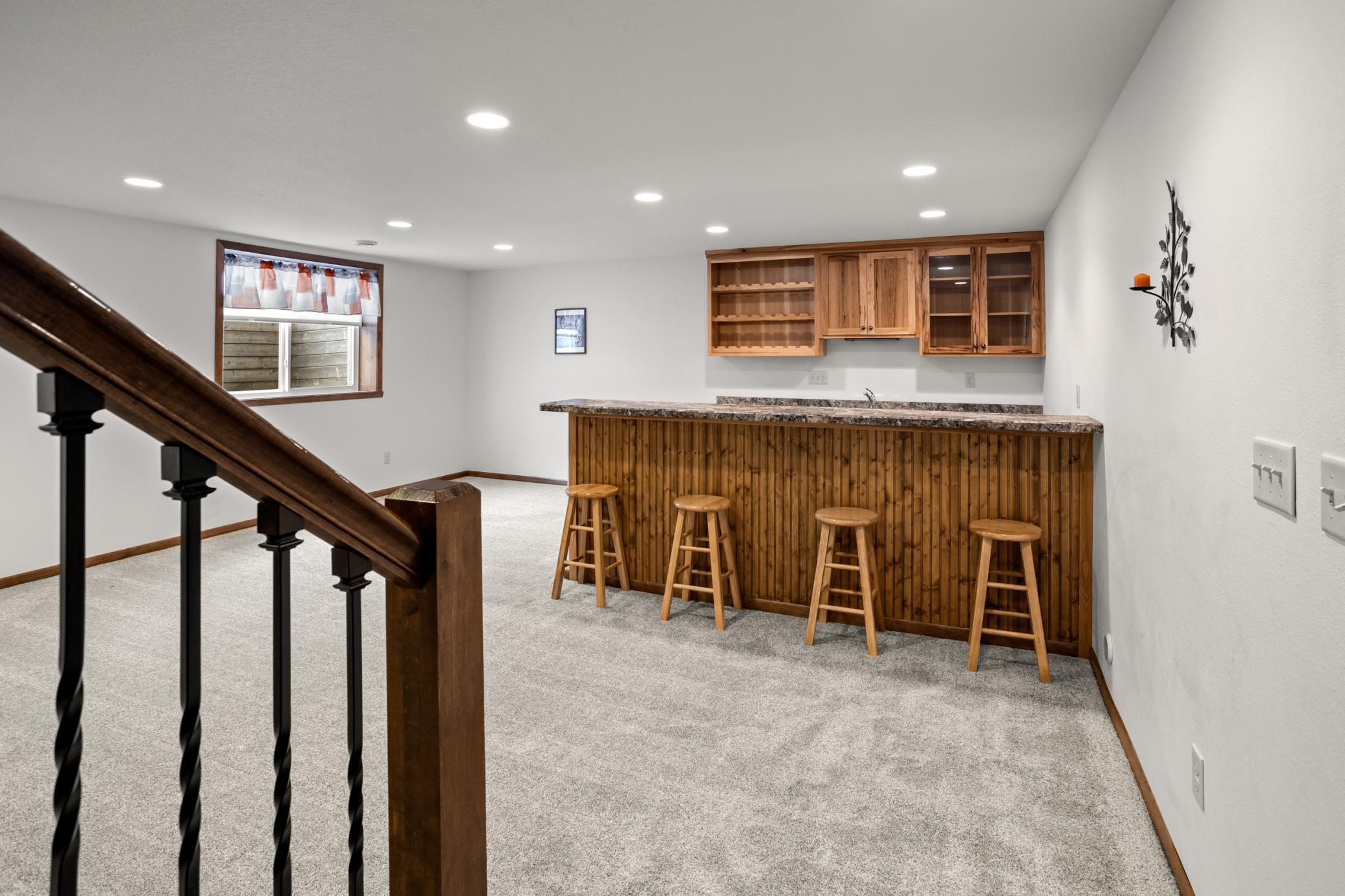Beautiful hickory wet bar!