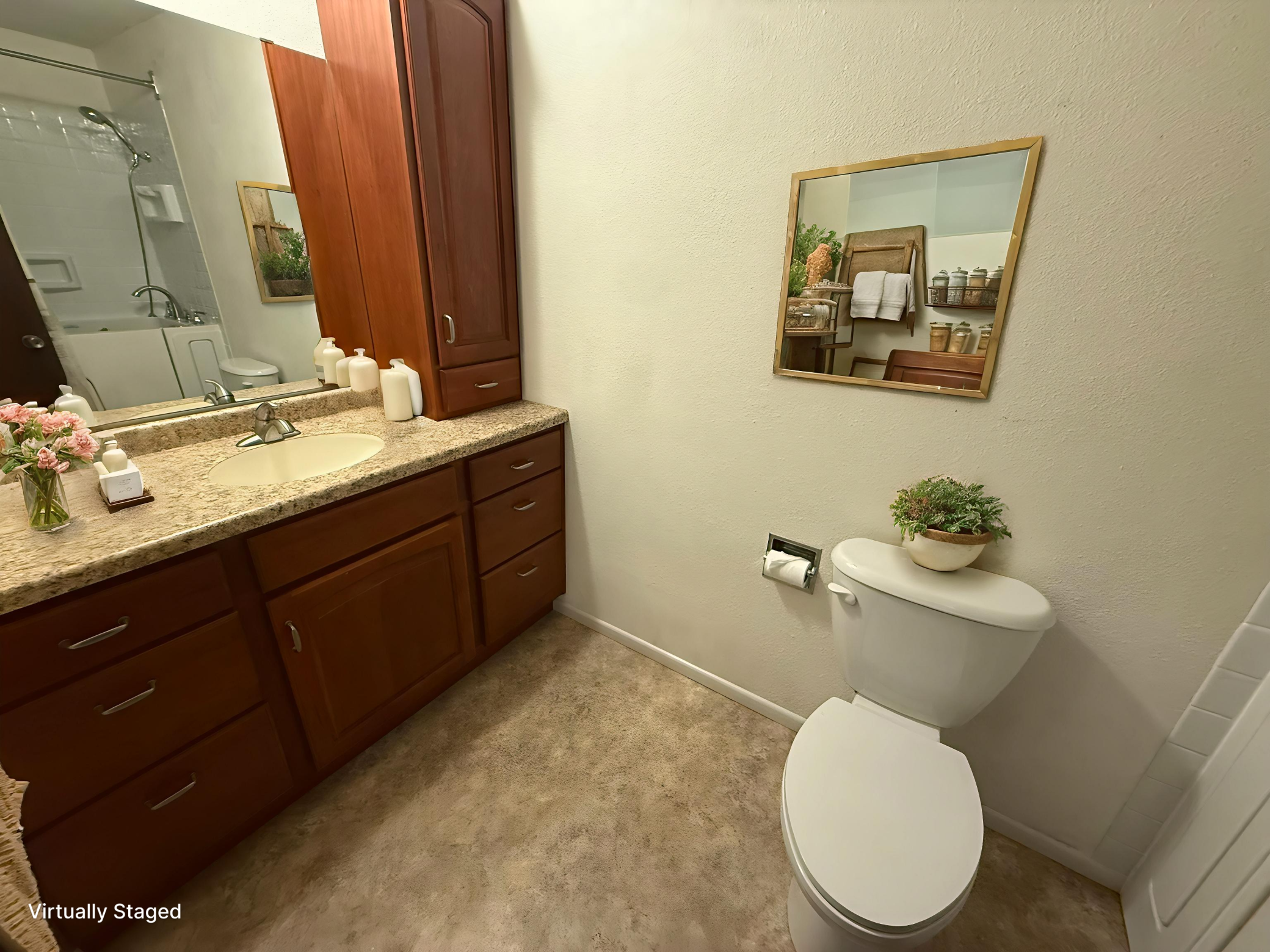 Virtual bathroom by bedrooms