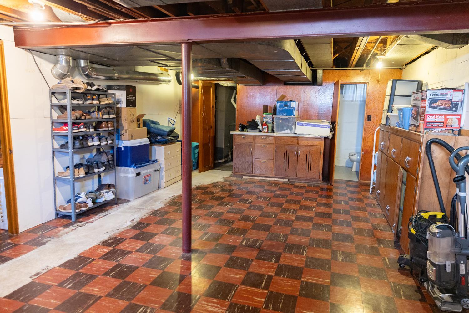 Tons of basement storage plus a bonus working toilet!