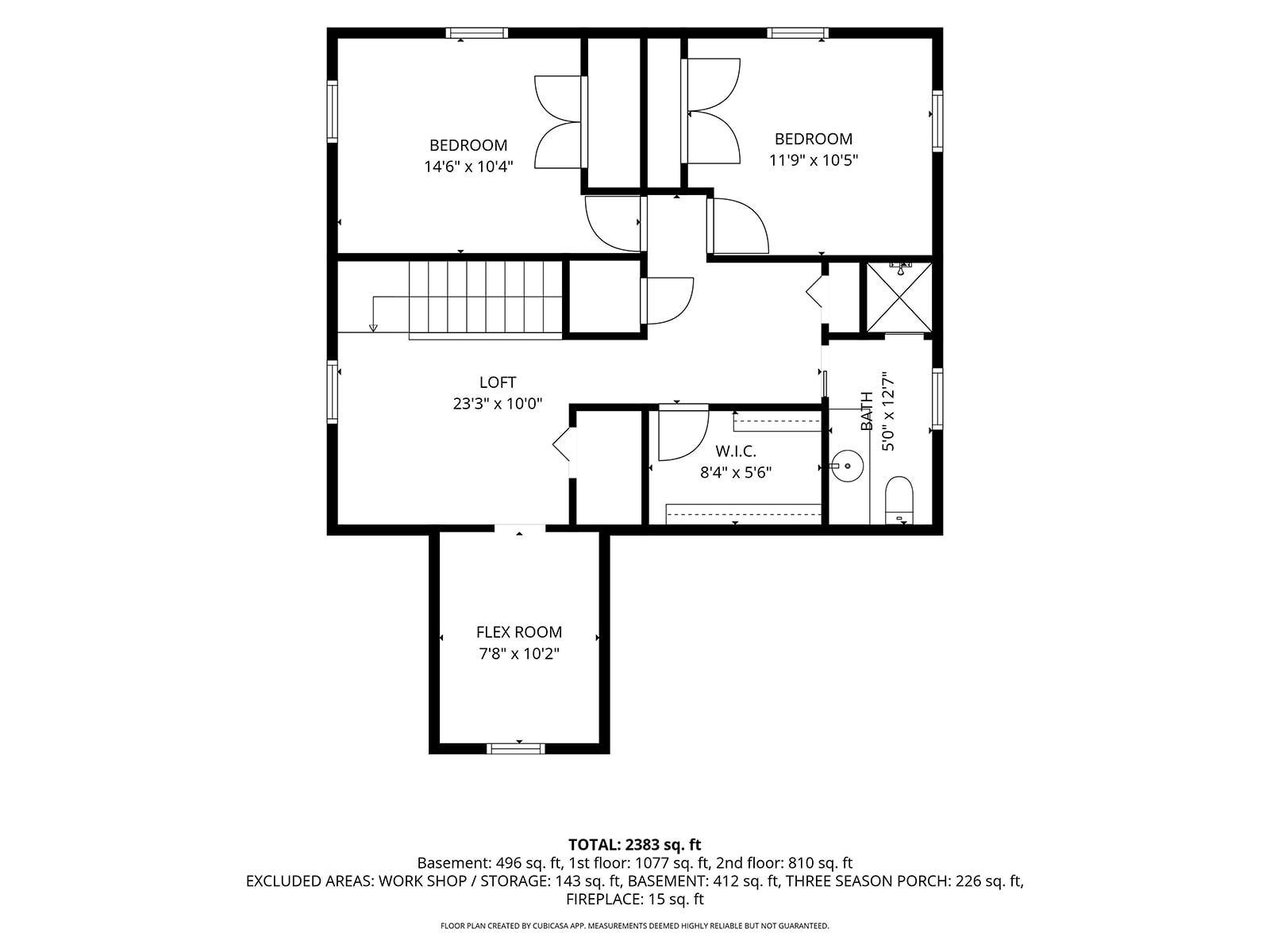 Upper level floor plan