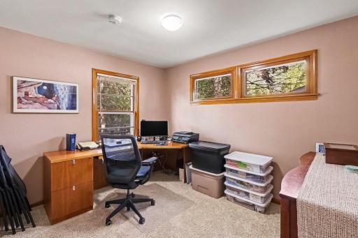 Second main floor bedroom used as an office