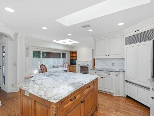 Beautiful counter tops and ample kitchen storage.
