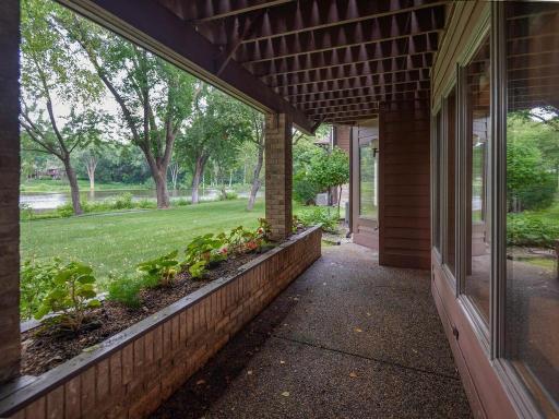 Patio access from lower level amusement room.