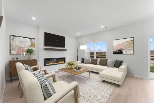 A great view of the family room. Model photo.
