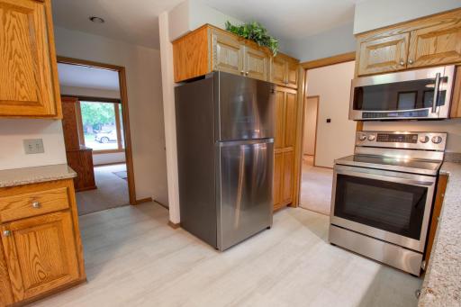 Updated kitchen, Stainless steel appliances, Cambria quartz counters