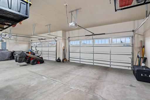 Wonderful finished 4 car garage with lots of extra storage.
