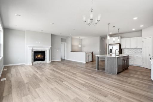Main level of the Grayson. Photo is a completed home for illustrative purposes. Personalize this home with your chosen finishes.