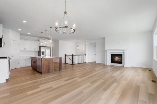Main level of the Grayson. Photo is a completed home for illustrative purposes. Personalize this home with your chosen finishes.