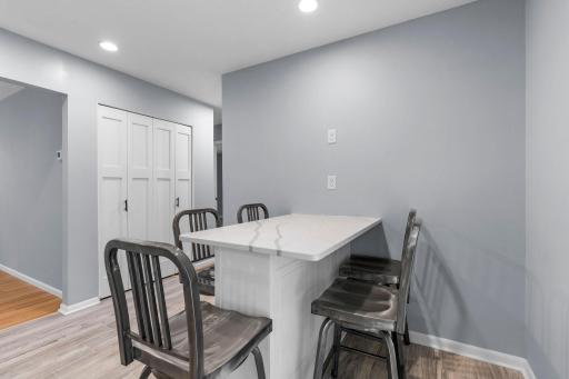 This beautiful built in island offers great eating or prep space